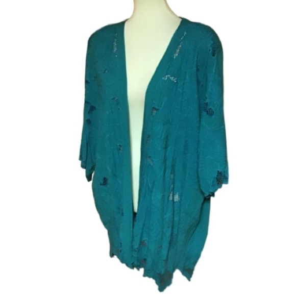 Authentic Original Vintage Style Tops - Vintage lace embroidered kimono